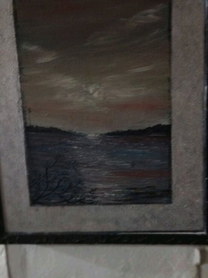 Oil painting on canvas new with black and silver frame