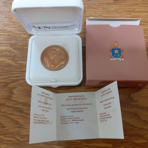 Vatican Medallion official bronze, new, Holy Year of Mercy 2015-2016