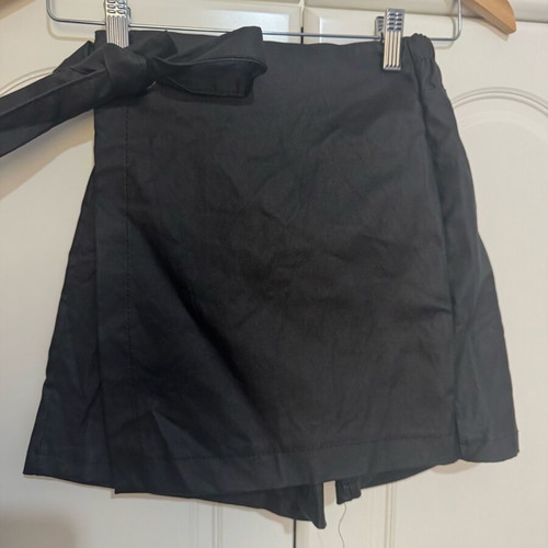 Skirt-shorts black soft fabric like new, matte leather imitation