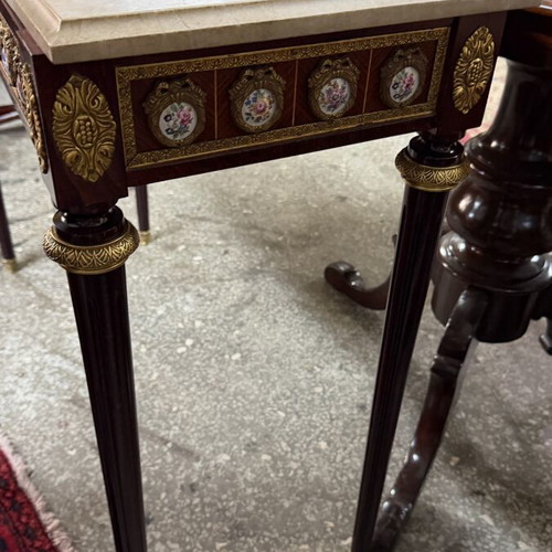 French console table with marble top small, like new