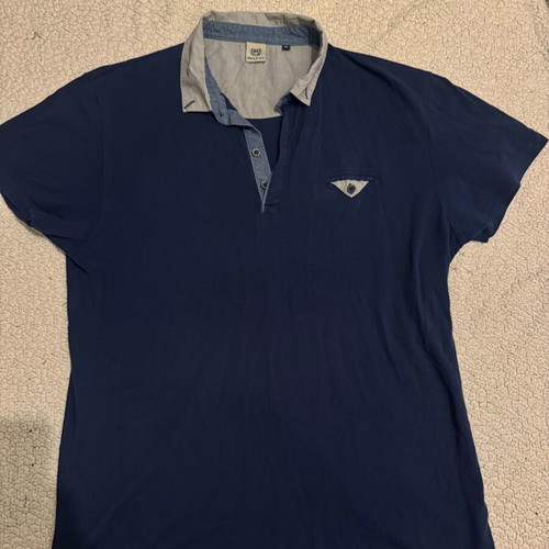Blue men's GUY polo shirt like new with pocket detail