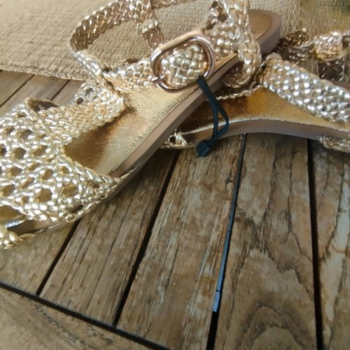 Zara gold platform sandals new, size 37