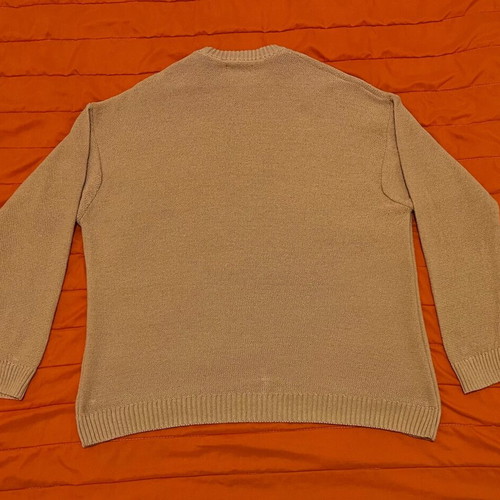 Zara knit crewneck sweater, loose fit, orange, size L