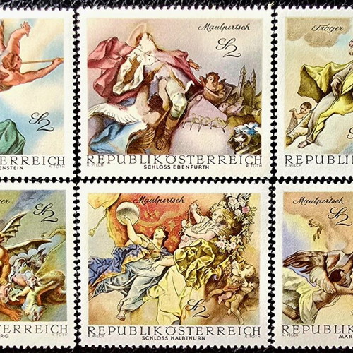Austria stamp set 1968 mint condition, 6 pieces