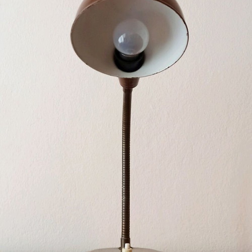 Vintage table desk lamp used, brown mid-century 1960