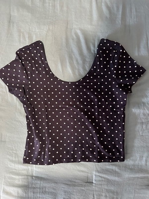 Polka dot crop top, blue and white
