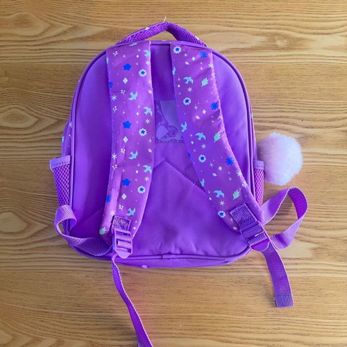 Disney Frozen backpack used with fur keychain, purple multicolor