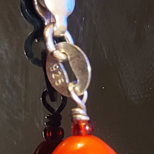 Silver bracelet like new, red