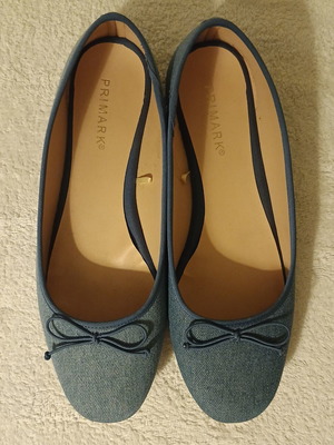 Primark women's ballerinas blue denim size 40 like new