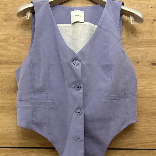 Lumina purple lilac set with wide leg pants and vest like new