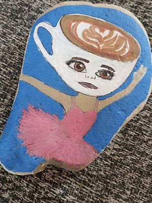 Ballerina Cappuccina stone new, painted with acrylics