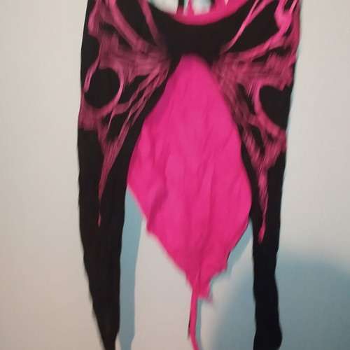 Psychedelic butterfly blouse sexy with open back