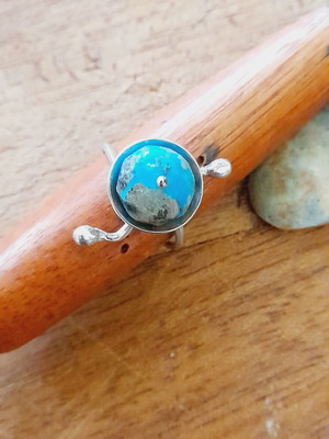 Handmade silver ring 925 with turquoise semi-precious stone new