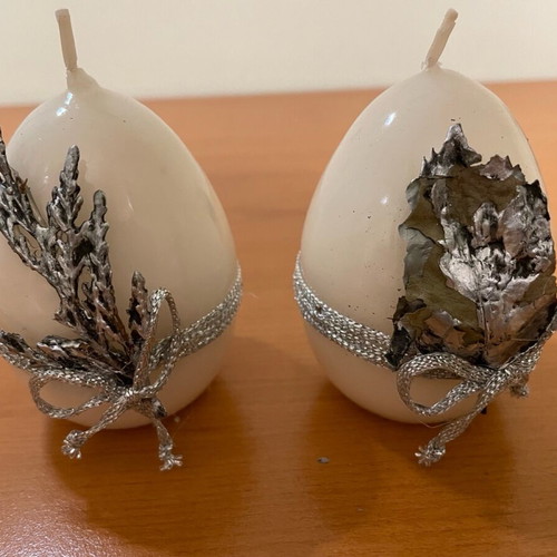 Easter candles new, egg-shaped, set of 2
