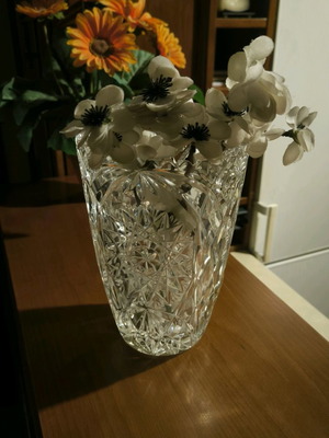 Crystal vase without damage, height 22cm