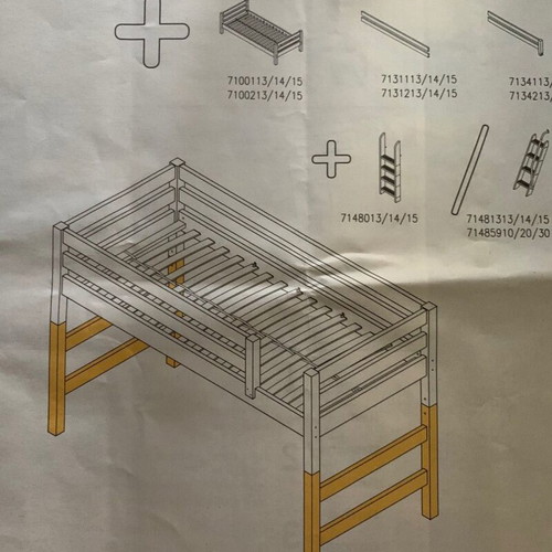Flexa children's bed like new medium height with Media Strom mattress