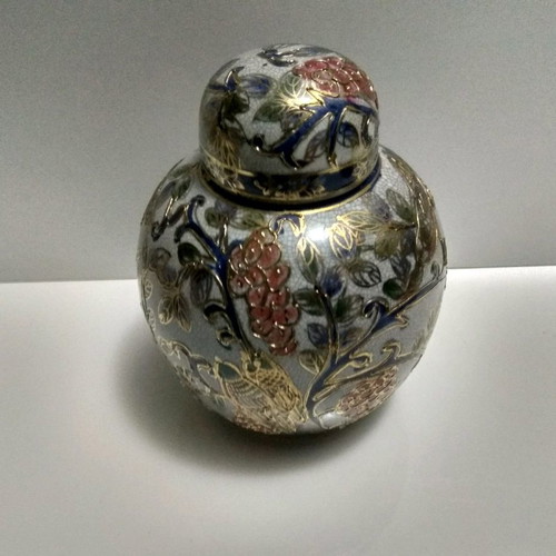 Satsuma porcelain vases used, set of 3 pieces