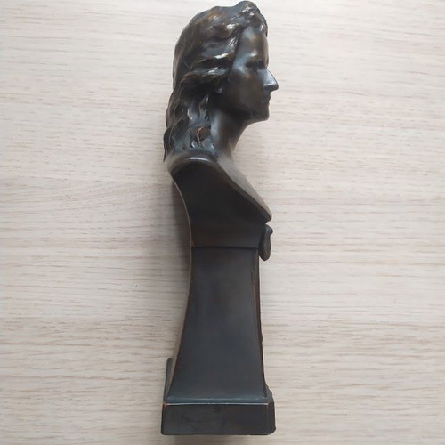 Friedrich Schiller Metal Bust vintage, like new, 18x7 cm