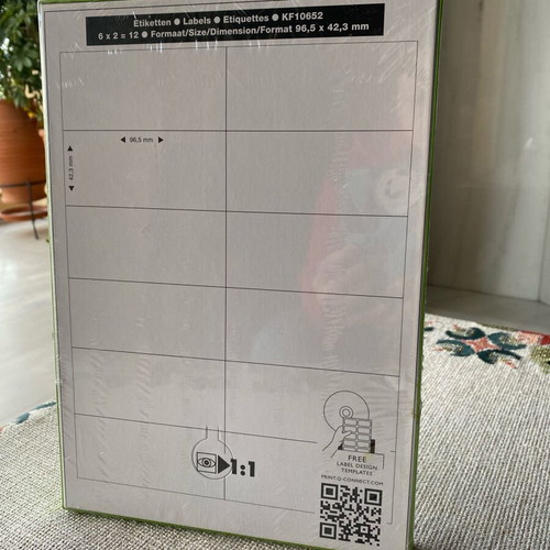 A4 Multipurpose Adhesive Labels 1200 Pieces 96.5x42.3 mm New