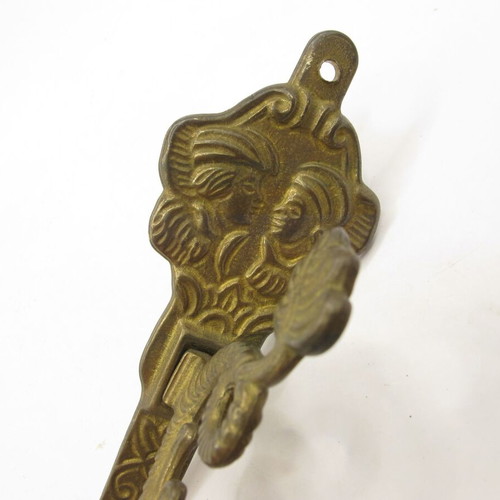 Vintage brass wall hook with mythical sea creature, like new