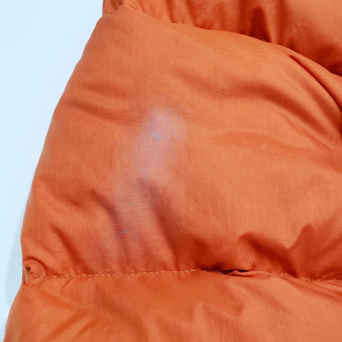 The North Face Nuptse 1996 Down Puffer jacket, men's XS-S, black and orange