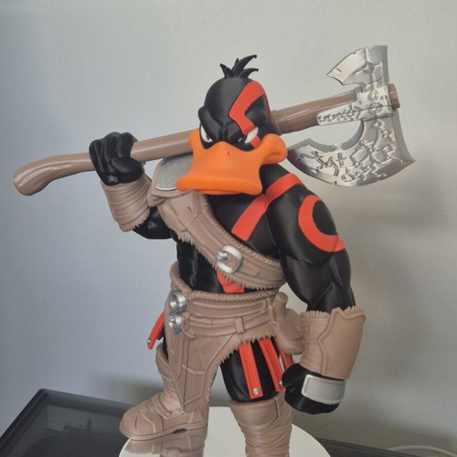 Daffy Duck x Kratos God of War 3D Print figure like new