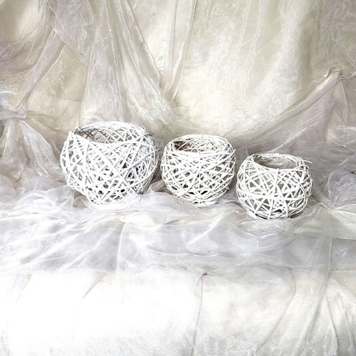 Decorative baskets used, set of 3 for wedding and baptism
