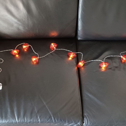 Lip-shaped string lights like new, set of 10 pieces