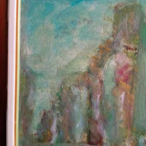 Painting by Aikaterini Tsatsaronaki oil on cardboard like new