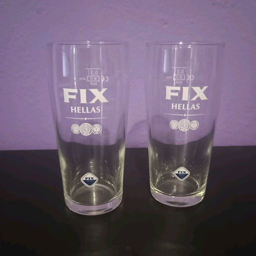Fix beer glasses 0.3lt set of 2 brand new unused