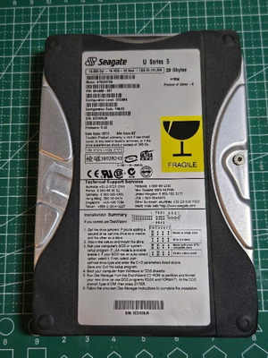 Vintage Retro σκληρός δίσκος Seagate U Series 5 20GB IDE μεταχειρισμένος