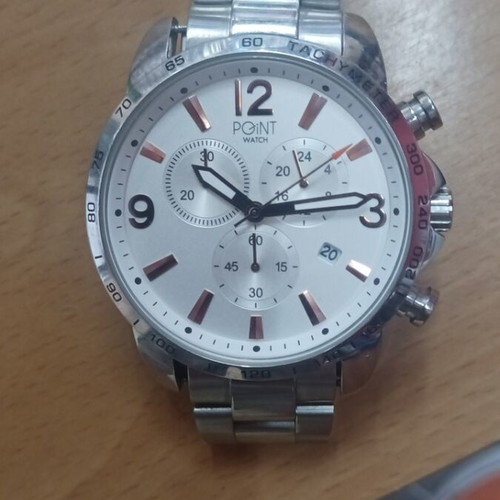 Point Watch wristwatch used, silver color, needs battery