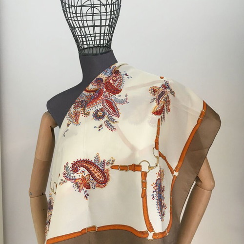 Paolo Gucci vintage scarf with paisley and belt motif