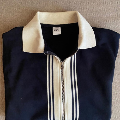 Zara blouse - jacket like new, white and blue, size S