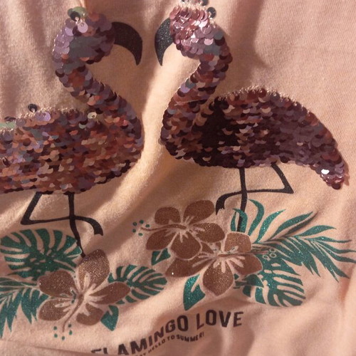 Flamingo Love Women's Tank Top like new, size L, multicolor