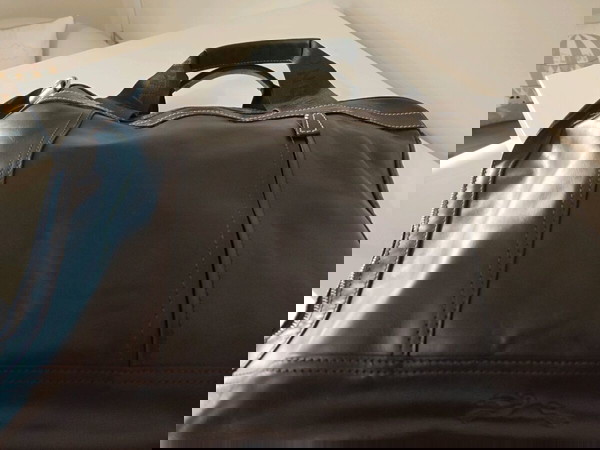 Δερμάτινος χαρτοφύλακας Longchamp με λουρί και dust bag