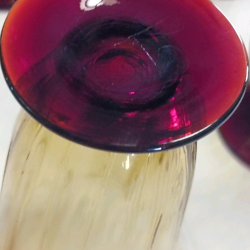Vintage handmade glasses used, set of 28 pieces