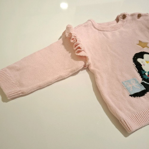 Christmas knitted sweater Mothercare pink, 6–9 months, new