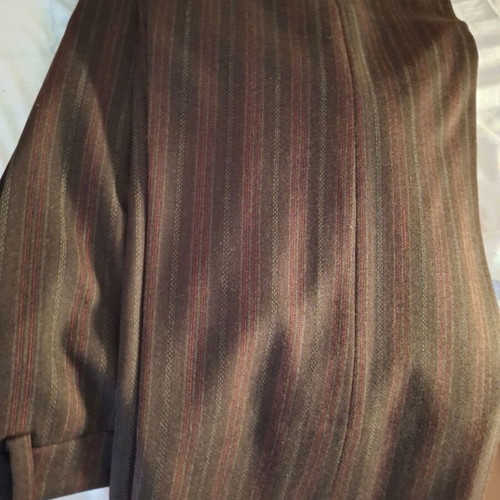 Wool brown striped vintage 80s suit like new