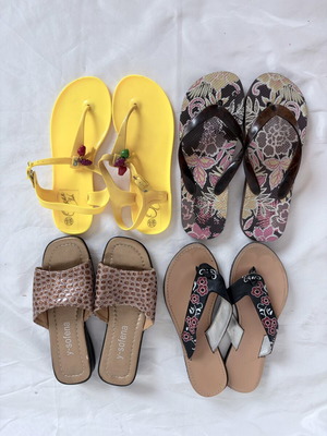 Sandals size 36, set of 4, multicolored