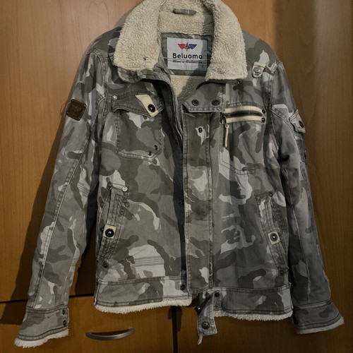 Sherpa military jacket, grey beige, size S