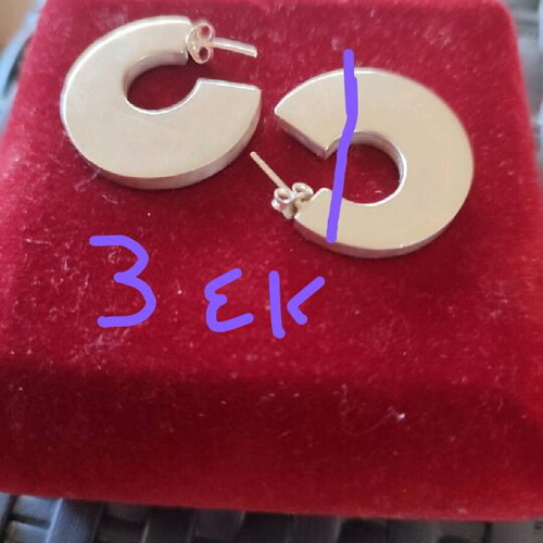 Silver 925 flat hoop earrings 3 cm diameter like new