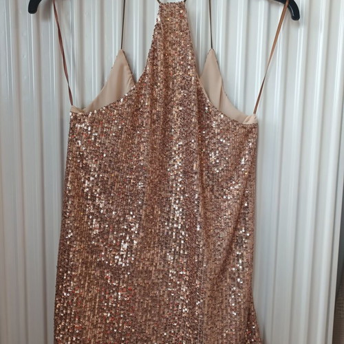 Kaos top new with pink gold sequins, size S-M