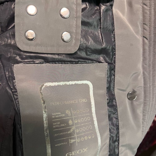Geox long puffer coat like new with detachable fur gray