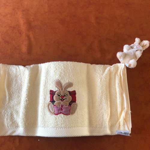 Children's gift towel with bunny design new in packaging