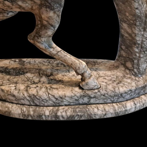 Arabescato marble horse sculpture like new