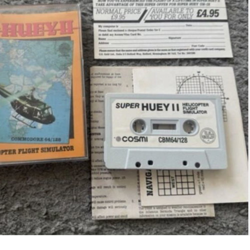 Commodore 64 Super Huey II used helicopter simulator game