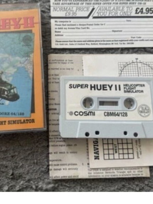 Commodore 64 Super Huey II used helicopter simulator game