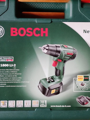 Bosch PSR 1800 LI-2 drill driver new with case and battery