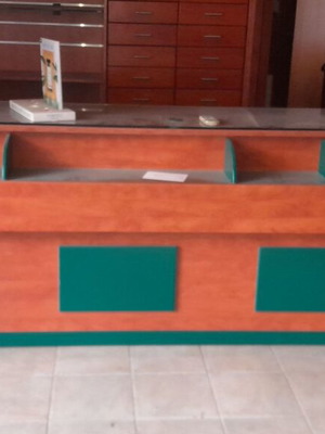 Pharmacy furniture used with 4-column drawer unit and counter